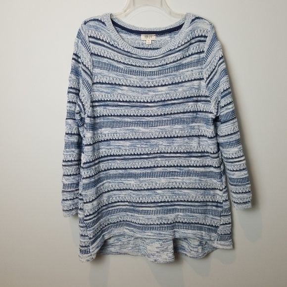Style & Co blue Stripe Sweater - Picture 1 of 5